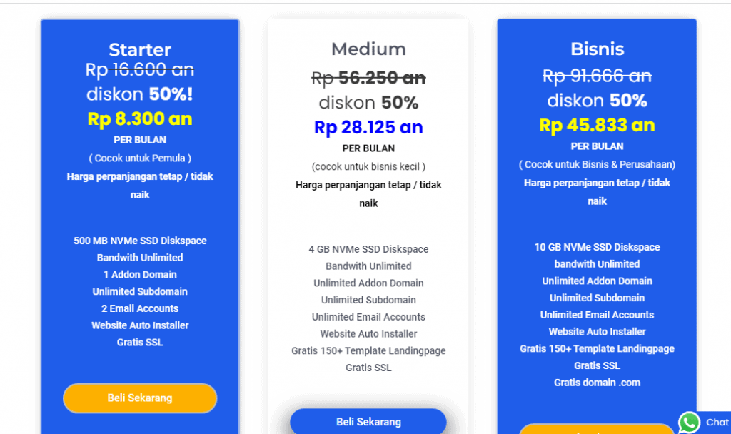 paket web hosting murah