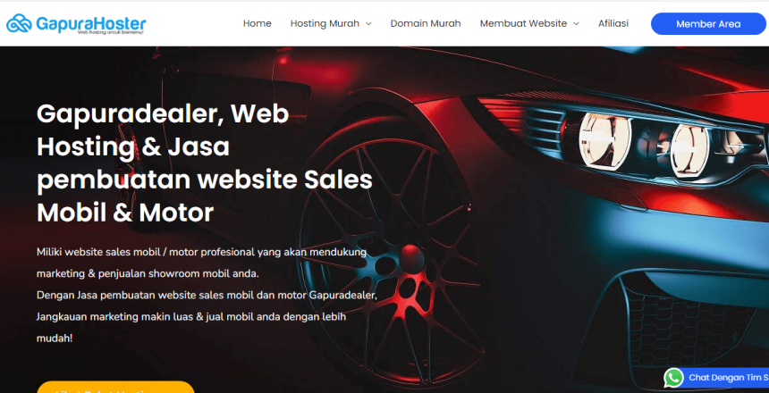 web hosting untuk rental mobil